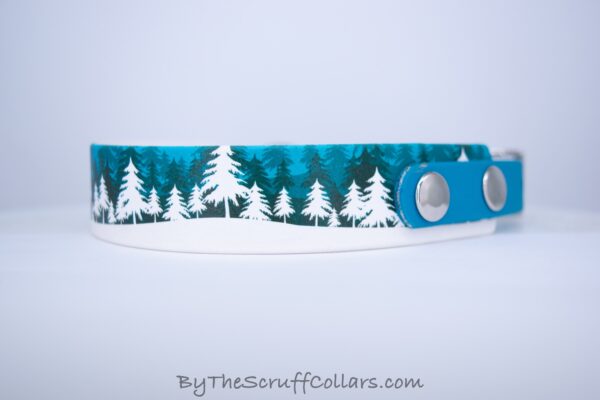 12.5-14.5" Winter Trees 1" UV Print/Turquoise w/Nickel Hardware 5/8" Taper