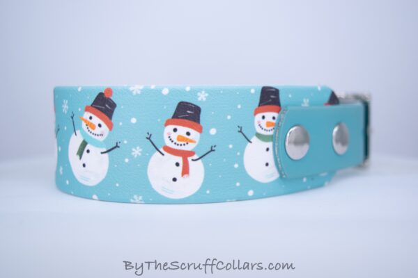 12-14" Snowmen 1.5" UV Print/Dusty Turquoise w/Nickel Hardware 1" Taper