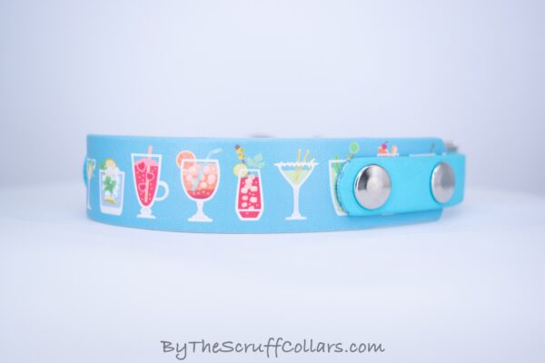 11.5-13.5" Cocktails UV Print/Light Blue w/Nickel Hardware 5/8" Taper