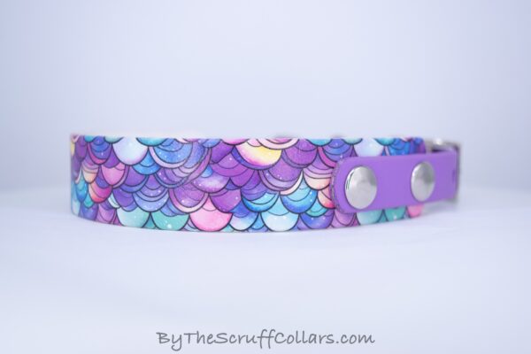 13-15" Mermaid Scales UV Print/Lilac w/Nickel Hardware 5/8" Taper