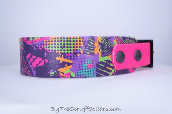 13.5-15.5" Urban Grunge 1.5" UV Print/Hot Pink w/Black Hardware 1" Taper