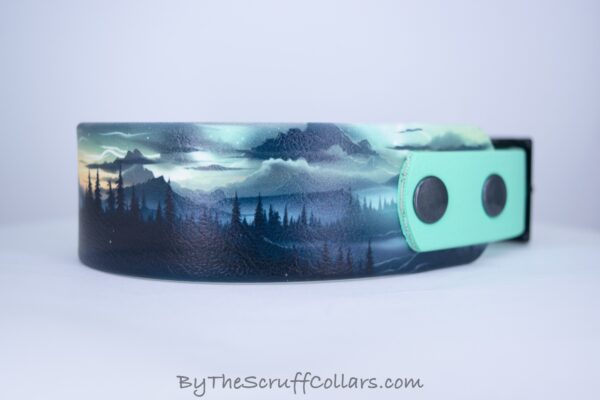 12.5-14.5" Moody Sunset 1.5" UV Print/Seafoam w/Black Hardware 1" Taper