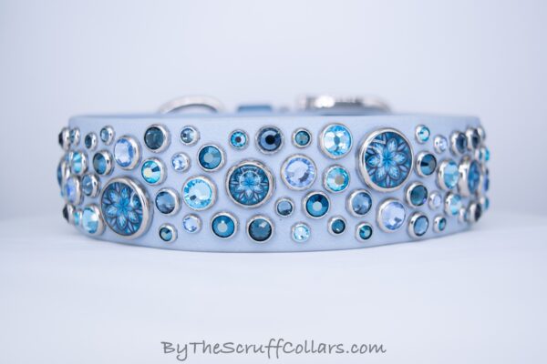 14-16" Circus 1.5" Collar Pastel Blue w/Nickel Hardware