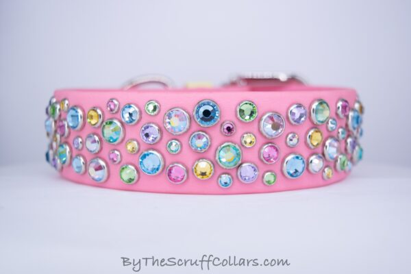 13.5-15.5" Glamour 1.5" Collar Pastel Pink w/Nickel Hardware