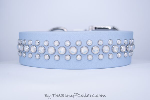 13.5-15.5" Tris 1.5" Collar Pastel Blue w/Nickel Hardware