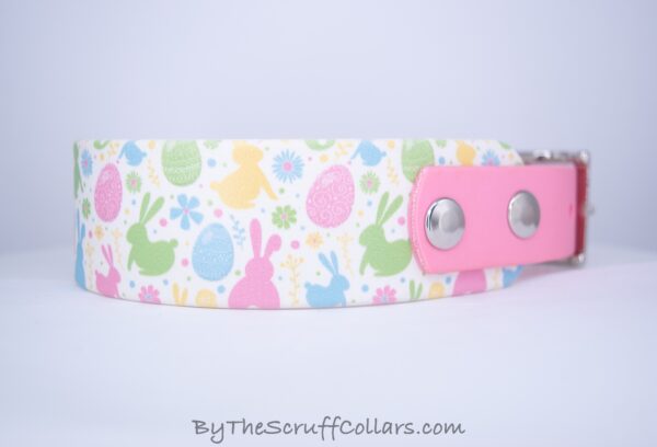 12.75-14.75" Bunnies & Eggs 1.5" UV Print/Pastel Pink w/Nickel Hardware 1" Taper