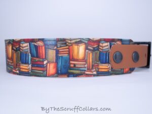17-19" Bookworm 1.5" UV Print/Caramel w/Black Hardware 1" Taper