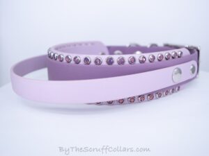 14-16" Handle Collar Mauve/Lavender 1.5" w/Nickel Hardware & 1" Buckle