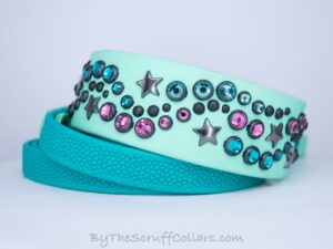 13.5-16.5" Nixon 1.5" Seafoam/Teal Grippy Handle French Martingale w/Black Hardware 1" taper