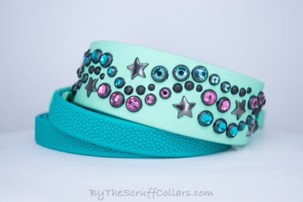 13.5-16.5" Nixon 1.5" Seafoam/Teal Grippy Handle French Martingale w/Black Hardware 1" taper