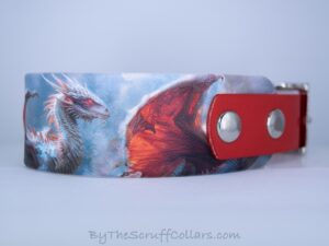 11-13" Dragon Red 1.5" UV Print/Red w/Nickel Hardware 1" Taper