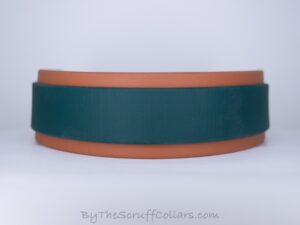 14-16" No Bling Forest/Caramel 1.5" collar w/Brass Hardware 1" Buckle