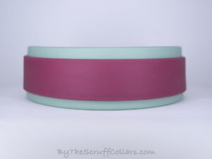13-15" No Bling Burgundy/Sage 1.5" collar w/Rose Gold Hardware 1" Buckle