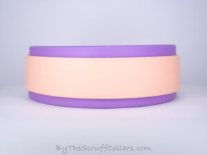 13-15" No Bling Peach/Lilac 1.5" collar w/Rose Gold Hardware 1" Buckle