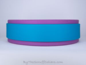 14.5-16.5" No Bling Turquoise/Grape 1.5" collar w/Rose Gold Hardware 1" Buckle