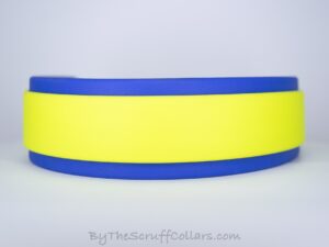 14.5-16.5" No Bling Neon Yellow/Royal Blue1.5" collar w/Black Hardware 1" Buckle