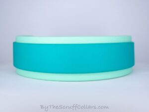 14-16" No Bling Teal/Seafoam1.5" collar w/Black Hardware 1" Buckle