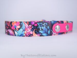 13-15" Paisley Florals UV Print/Hot Pink w/Neo Chrome Hardware 5/8" Taper