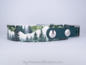 13-15" Alpine Forest UV Print/Forest Green w/Nickel Hardware 5/8" Taper