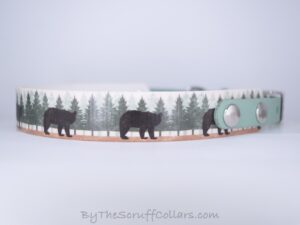 16-18" Brown Bear UV Print/Sage Green w/Nickel Hardware 5/8" Taper