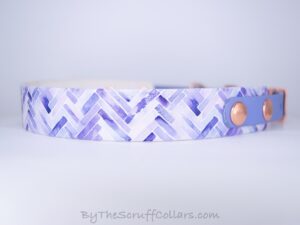 16-18" Watercolor Herringbone UV Print/Periwinkle w/Rose Gold Hardware 5/8" Taper