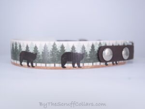 13.5-15.5" Brown Bear UV Print/Brown w/Nickel Hardware 5/8" Taper