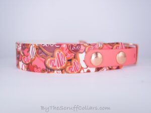 12-14" Valentine Cookies UV Print/Coral w/Rose Gold Hardware 5/8" Taper