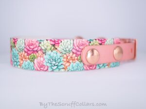 11.5-13.5" Pastel Succulents UV Print/Rose Gold w/Rose Gold Hardware 5/8" Taper